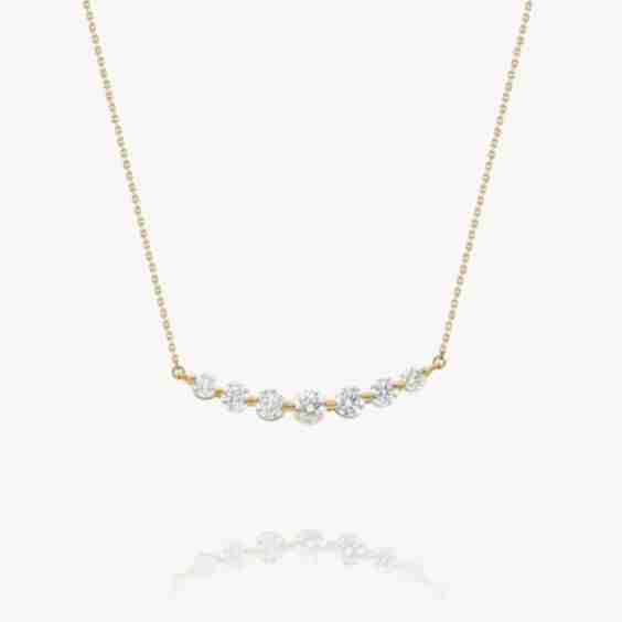 Floating Lab Grown White Diamond Necklace