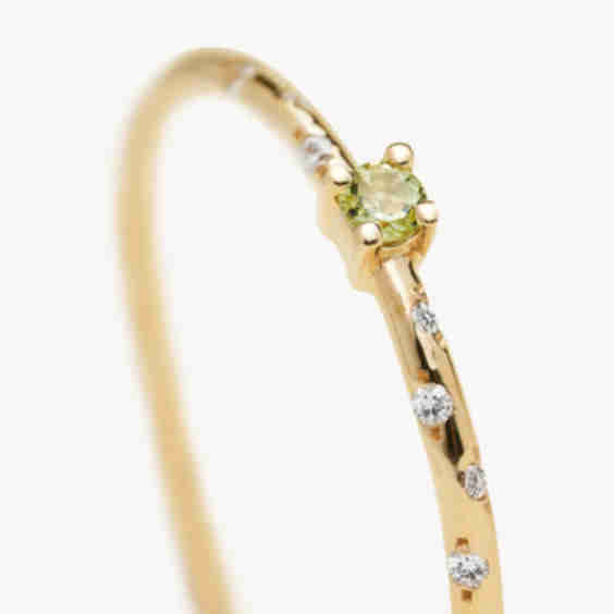 Dainty Starry Peridot Ring