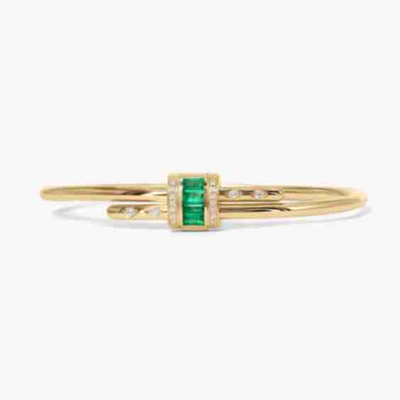 Vaulted Emerald Latch Bracelet