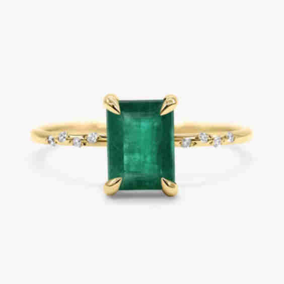Emerald Cut Emerald Diamond Ring