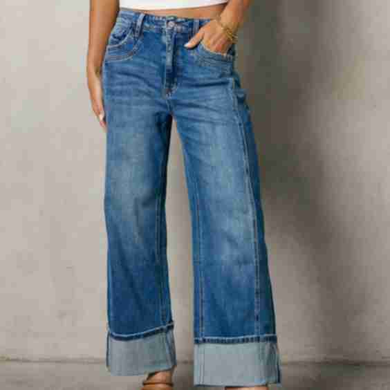 Fenna Cuffed Wide Leg Jeans