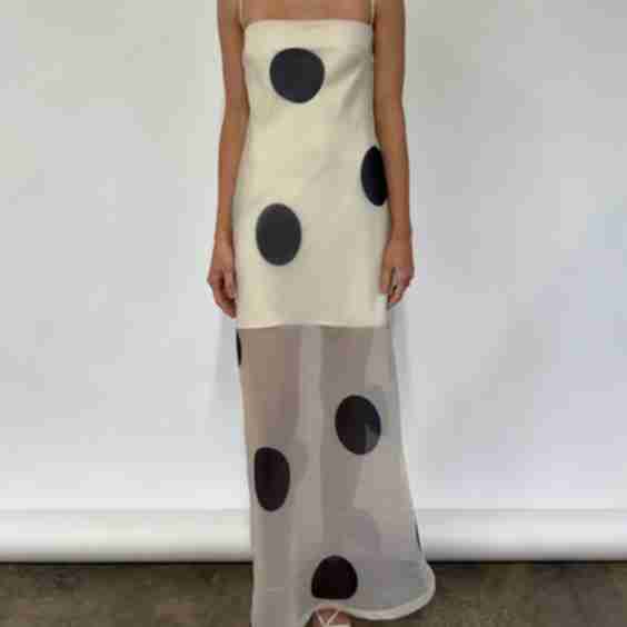 By Nicola Mila Maxi Dress in Ivory Polka