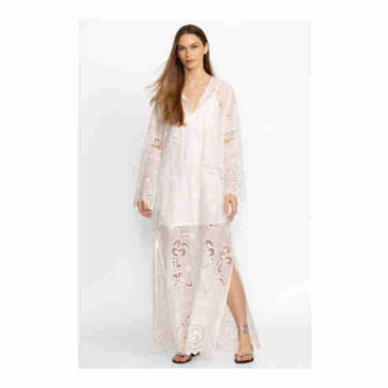 Charlotta Eyelet Slik Maxi Dress