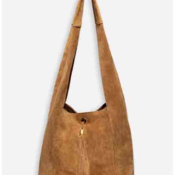 Tassel Chain Italian Suede Hobo Bag