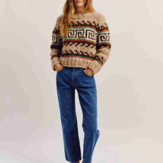 The Greek Key Jooshi Sweater in Cashmere