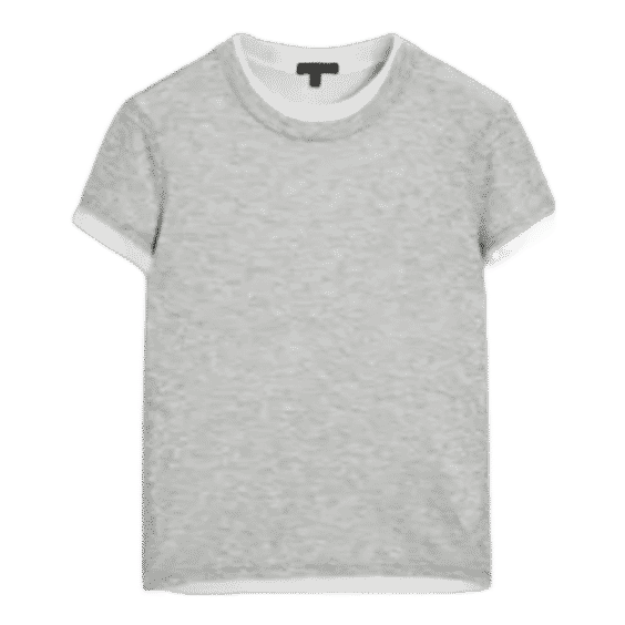 Ribbed Double Short Sleeve T-Shirt