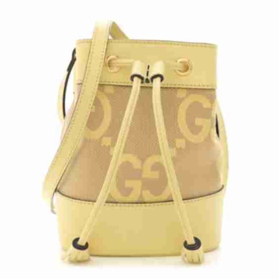 Monogram Jumbo GG Textured Dollar Calfskin Mini Ophidia Bucket Bag 