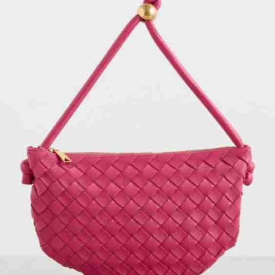 Bottega Pink Intrecciato Turn Pouch