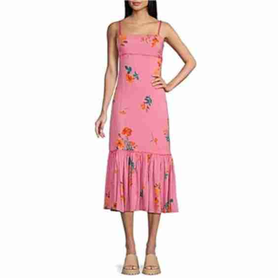 Rosie Posie Sleeveless Drop Waist Midi Dress