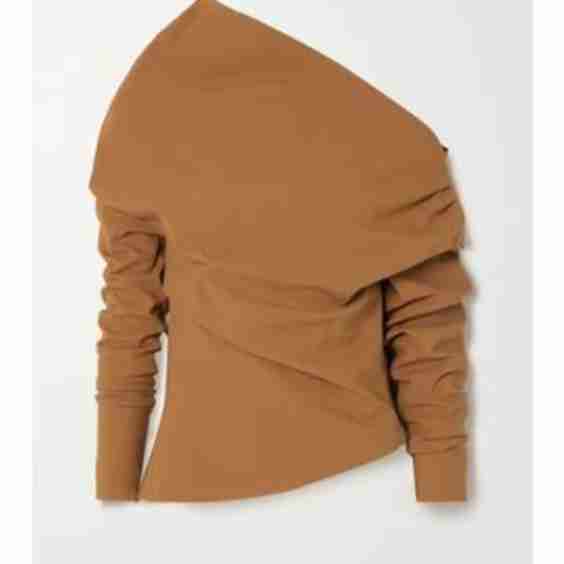 Asymmetric Cotton-Blend Twill Top