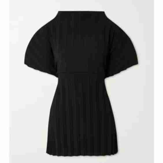 Cutout Pleated Stretch-Crepe Top