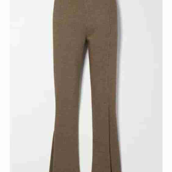 Checked Woven Flared Pants