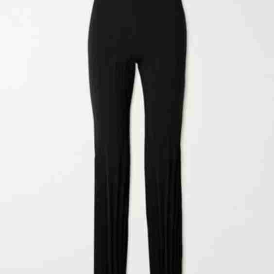 Pleated Crepe Straight-Leg Pants
