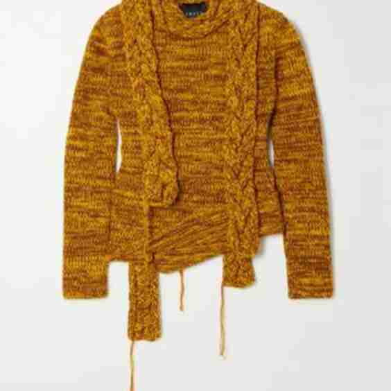 Asymmetric Layered Merino Wool-Blend Sweater