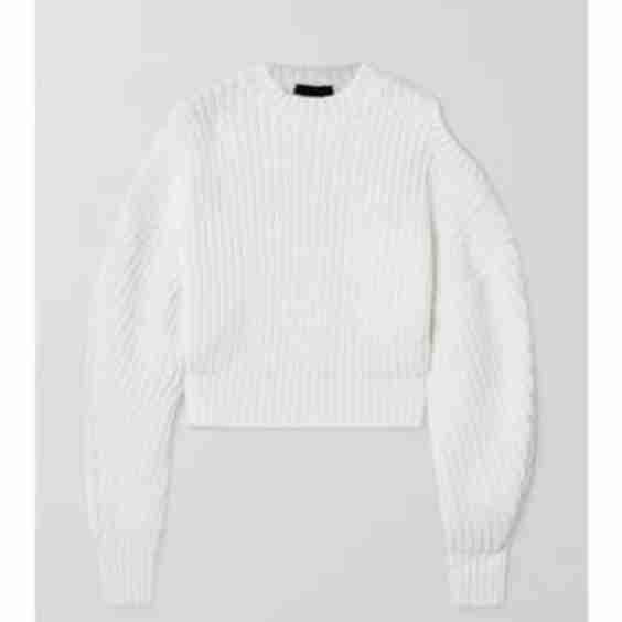 Cutout Ribbed Wool-Blend Sweater