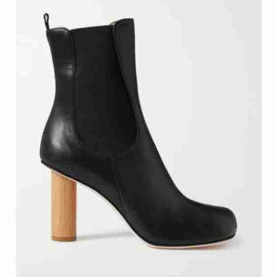 Ariana Leather And Wood Ankle Boots