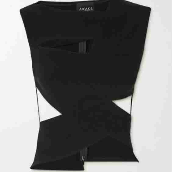 Black Cutout Stretch-Jersey Tank