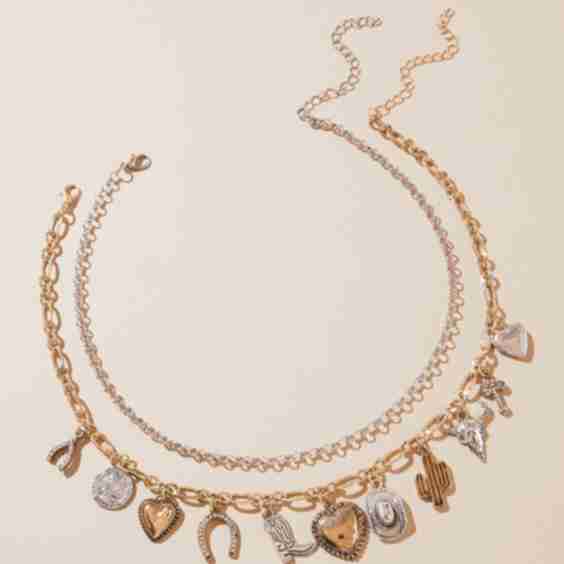 Sterling & Stitch 2 Pack Western Charm Necklace Set
