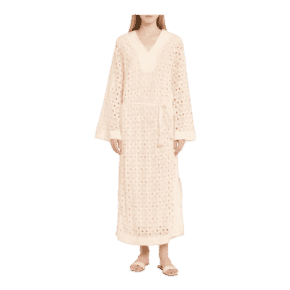 Samara Cotton Crochet Tie-Belt Kaftan Dress