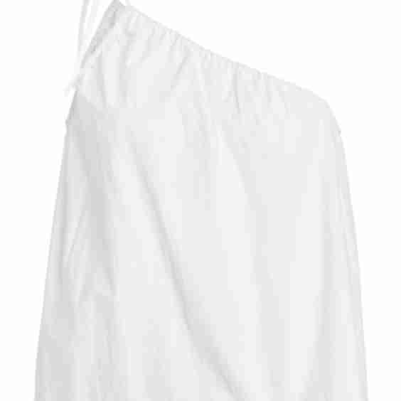 Ruched-Strap Cotton Poplin Top