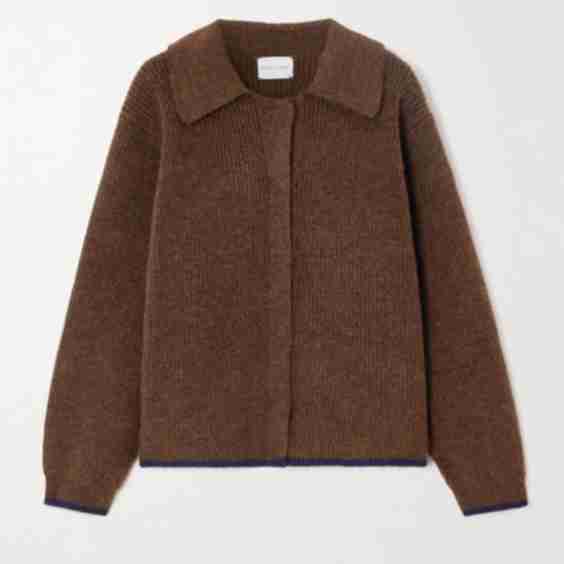 Recycled Ribbed-Knit Loose Fit Cardigan