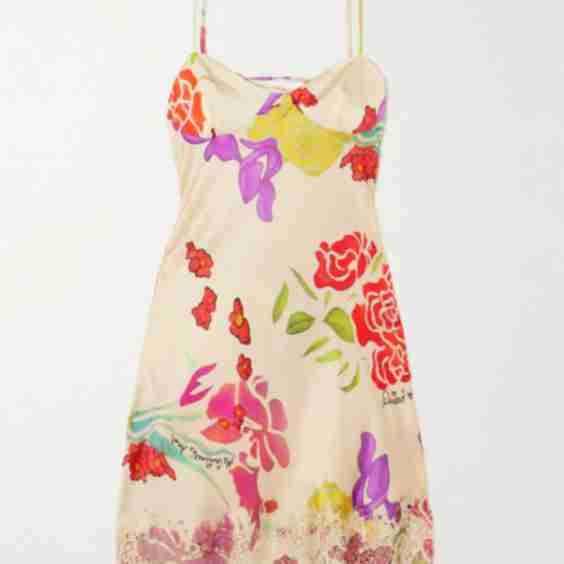 Flores Satin Mini Dress