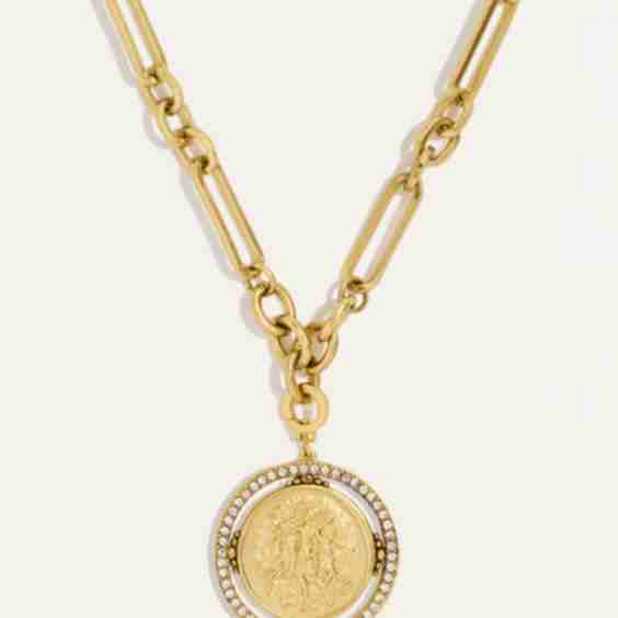 Alex Link Chain Necklace And Three Graces Medallion Necklace Bundle