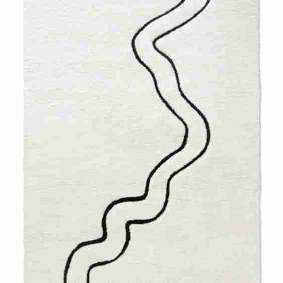 River by Nordic Knots Shaggy Area Rug in Snow Size 5' X 8'