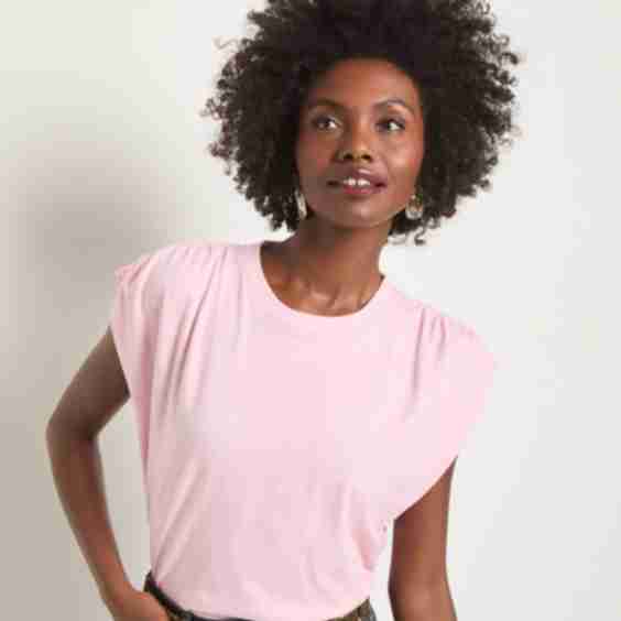 Bloom Ruched Shoulder Tee
