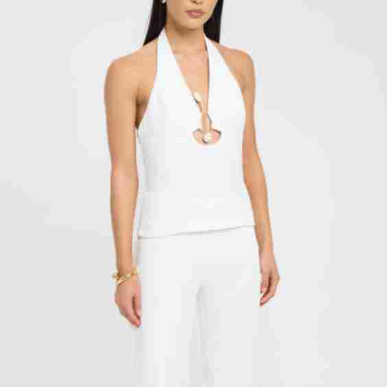 Oyster Trim Halter Top