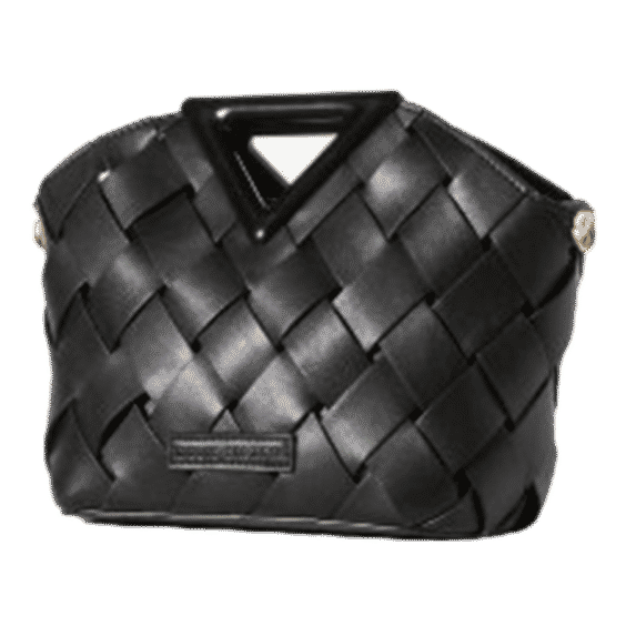Faux Leather Woven Satchel