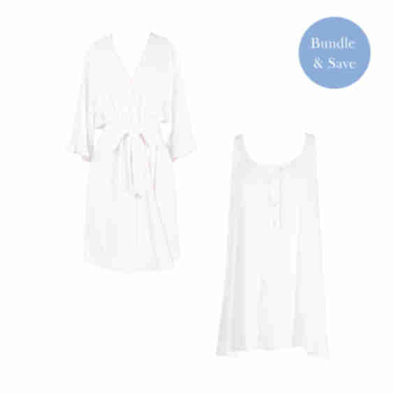 Liza Pointelle Nightgown & Robe Bundle