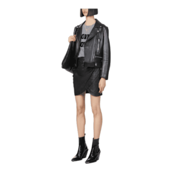 Julipe Crinkled Leather Mini-Skirt