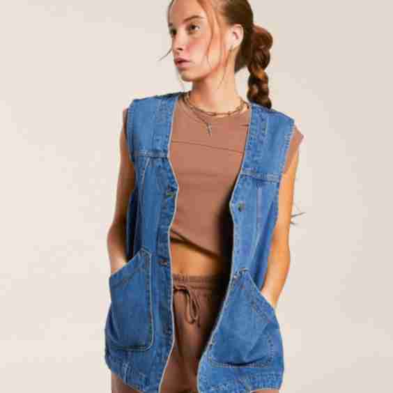 Oversized Denim Vest