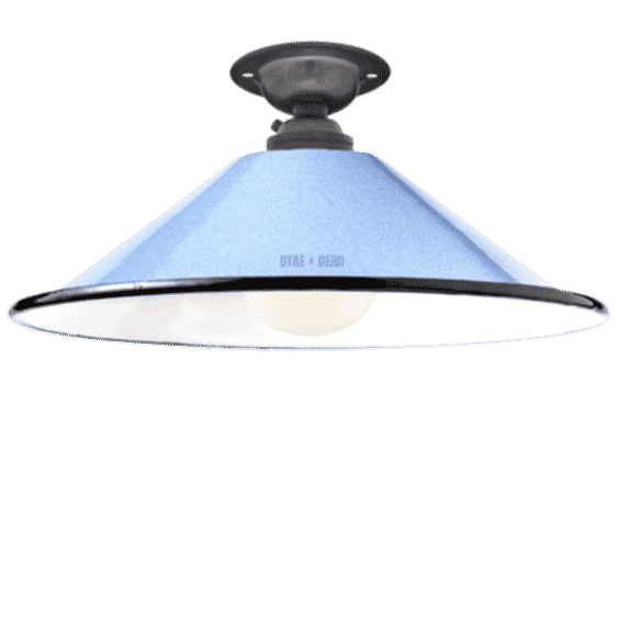Fixed Small Blue Enamel Cone Shade