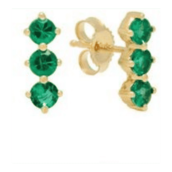 3 Emerald Stud Earrings