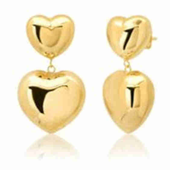 MS x SRJ Domed Puff Double Heart Earrings