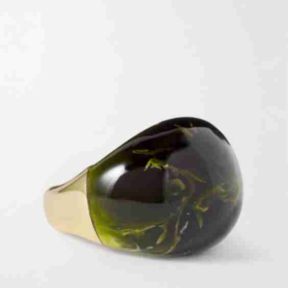 Large Gold Tone And Resin Ring