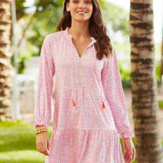 Embroidered Tiered Dress
