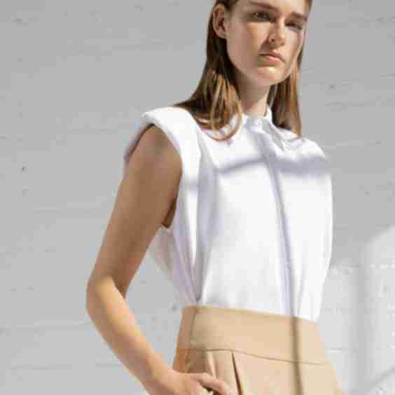 Sleeveless Shirt in White