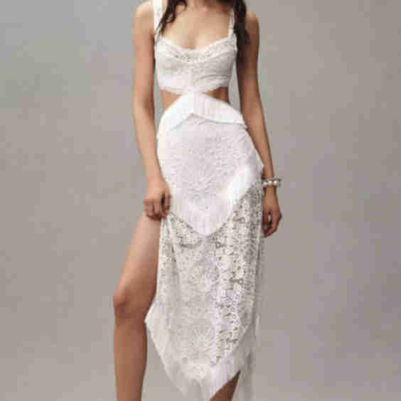 Lotus Sleeveless Lace Fringe Mini Dress