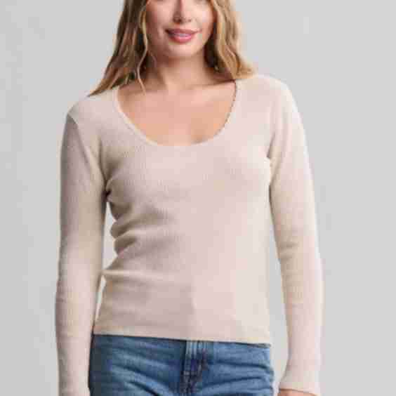 CozyChic Ultra Lite Ribbed Scallop Scoop Neck