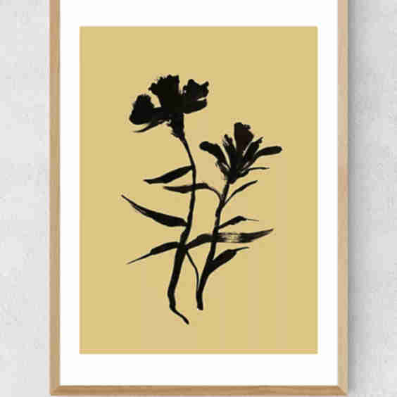 Mono Botanical 3 Wall Art Print