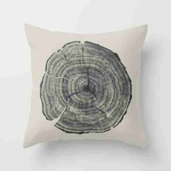 Hand-Drawn Oak Throw Pillow