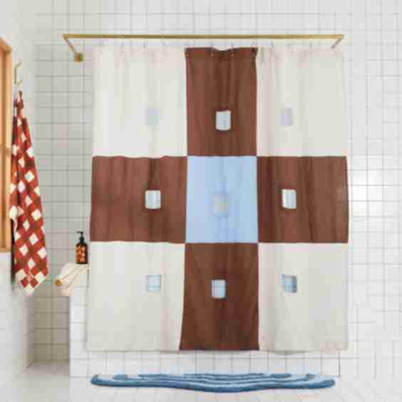 Linen Check Shower Curtain
