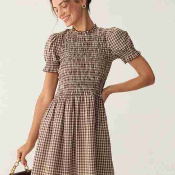Puffed Sleeve Mini Dress
