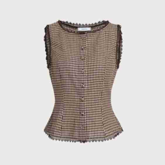 Plaid Single Breasted Vest