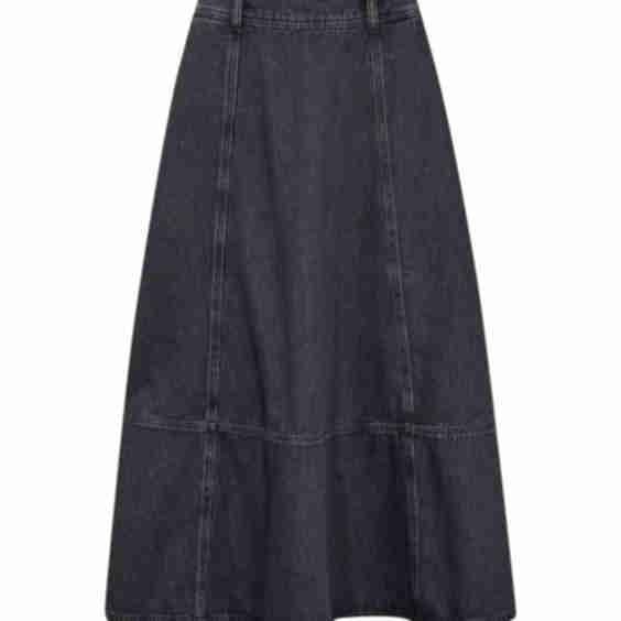 Fit-And-Flare Denim Midi Skirt
