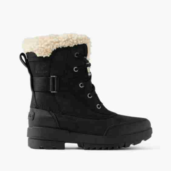 Shearling-Trimmed Leather Ankle Boots
