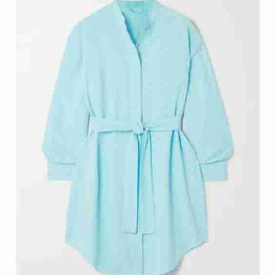 Brandi Belted Embroidered Cotton Mini Shirt Dress